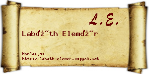 Labáth Elemér névjegykártya